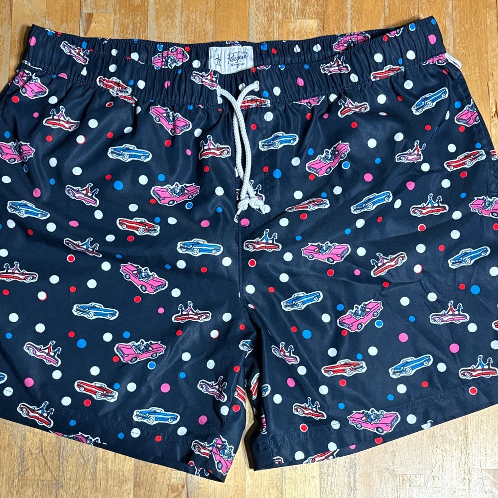 Original Penguin Swim Shorts with Car Design